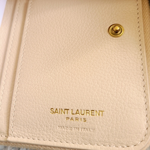 YSL Saint Laurent Beige Tiny Monogram Bi-Fold Wallet - Picture 4 of 12